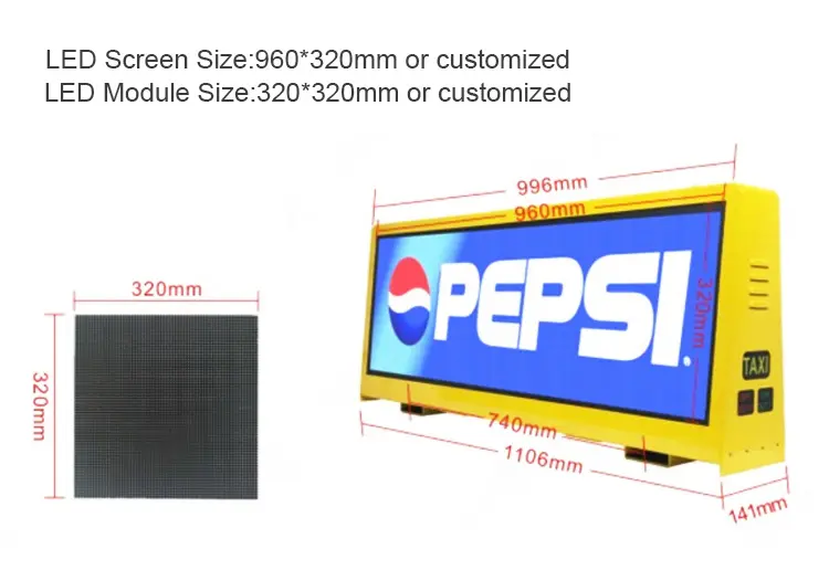 Car/Taxi Top LED Display Standard Cabinet