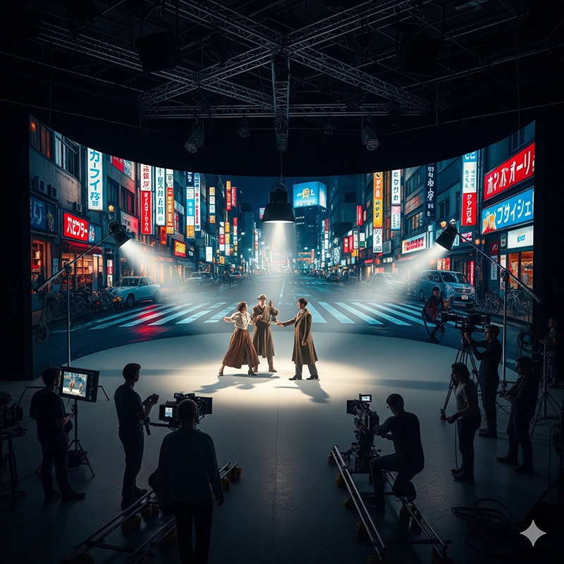 Virtual production LED video walls for filmmaking