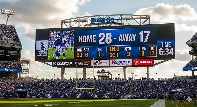 outdoor led display scoreboard in stadium