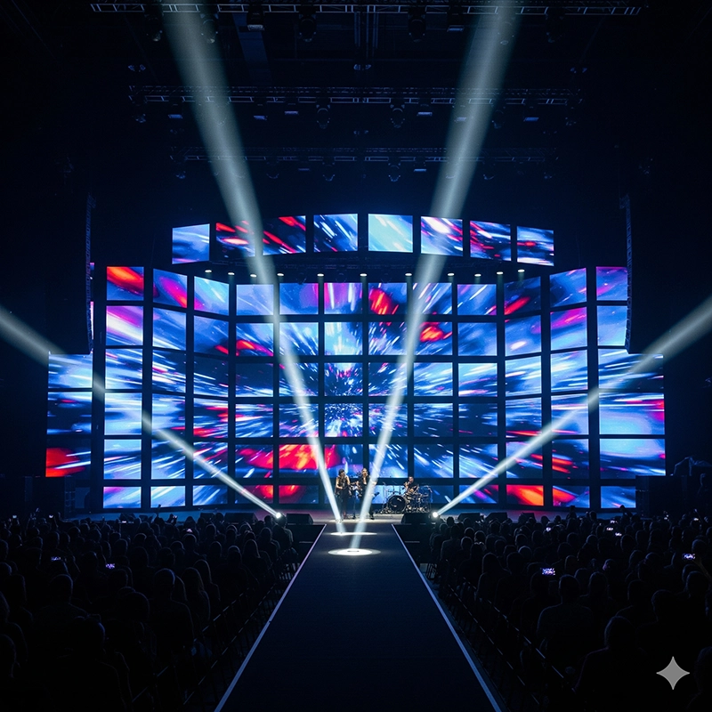 Rental LED display panels used in concert and exhibition stage events