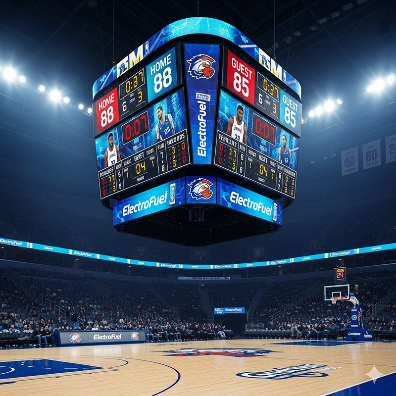 cube LED display stadium scoreboard