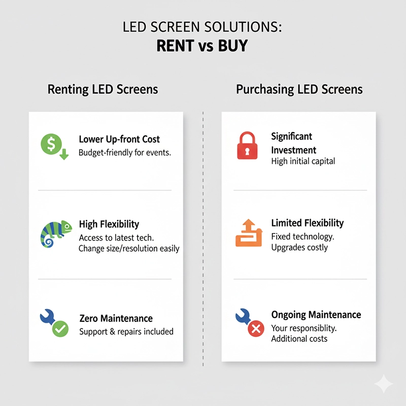 LED Display Screen Rental vs purchase cost comparison