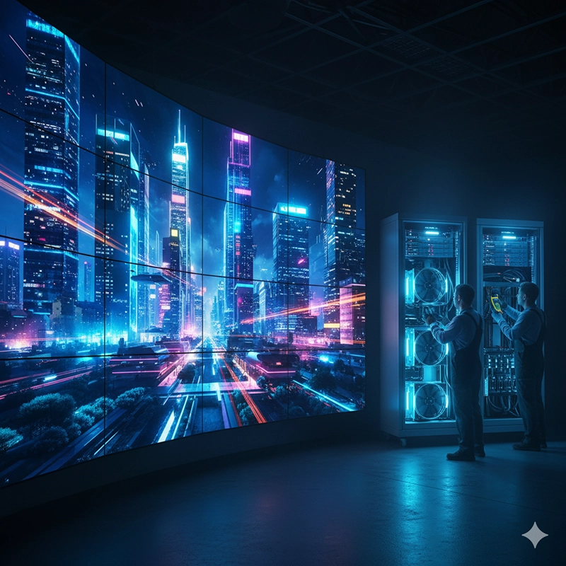 LED screen supplier managing cooling and power system for virtual production wall