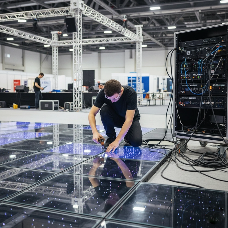 LED rolling floor installation process