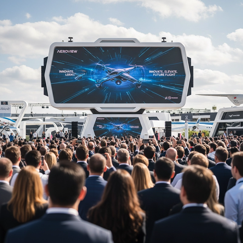 outdoor LED video wall at commercial airshow