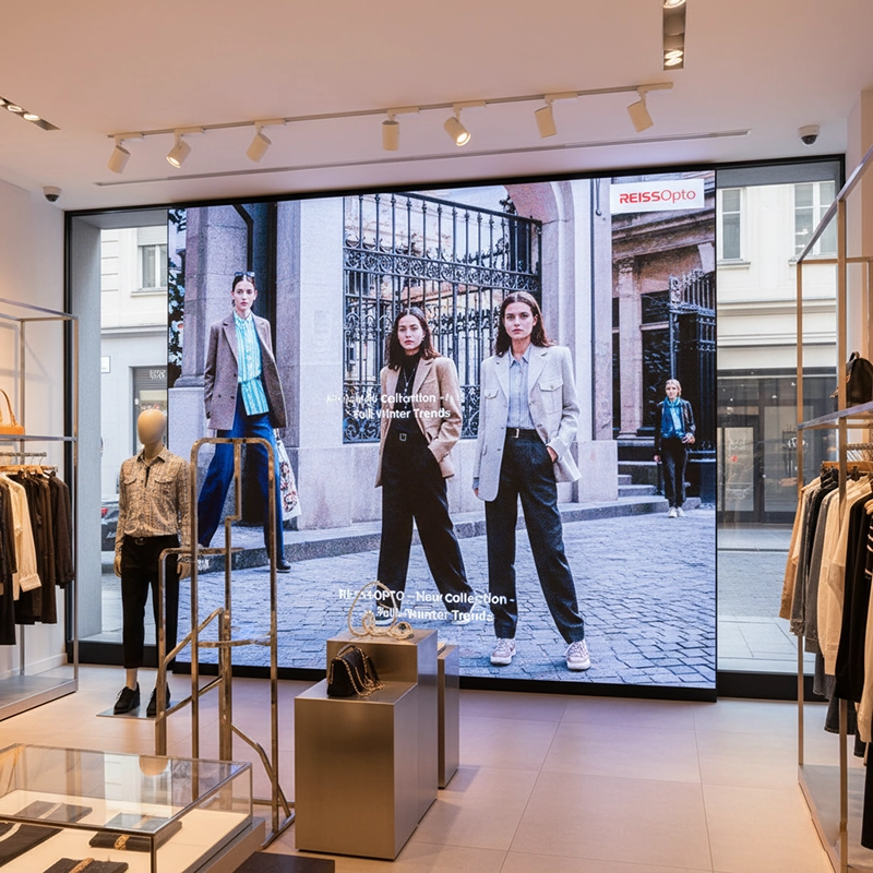 Indoor advertising LED display in a luxury retail store