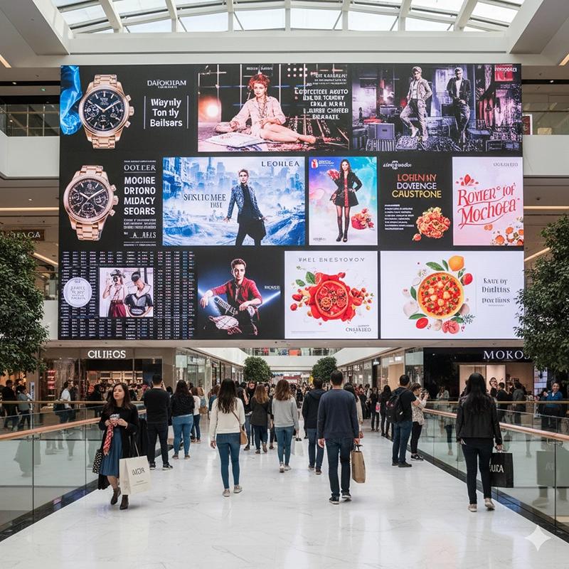 indoor LED screen video wall retail advertising